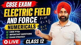 s Physics is live CBSE exam numericals of Electric force and Electric field #physics