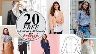 20  CLASSIC and FREE sewing patterns for sewing a French Style Wardrobe