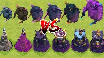 Every level wizard tower vs every level pekka attack