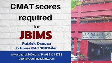 CMAT scores required for JBIMS | Patrick Dsouza | 6 times CAT100%ile