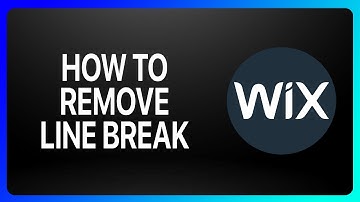 How To Remove Line Break Wix Tutorial