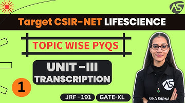 Transcription PYQs Practice || unit 3 || CSIR NET LIFE SCIENCE |