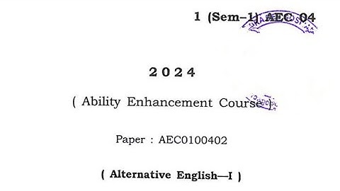 FYUGP BA 1st Sem (Ability Enhancement course) AEC0100402 Question 2024/ Guwahati University#shorts 