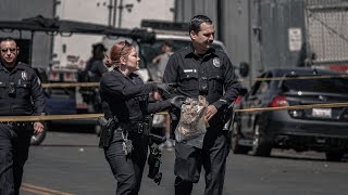 Person stabbed in Skid Row, LAPD Homicide Detectives on scene