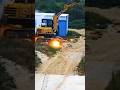Excavator Hits High Voltage Wires in Terrifying Mishap... #excavator #shorts