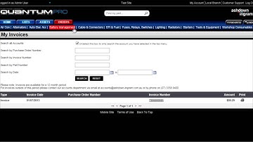 Searching for Invoices in Quantum Pro