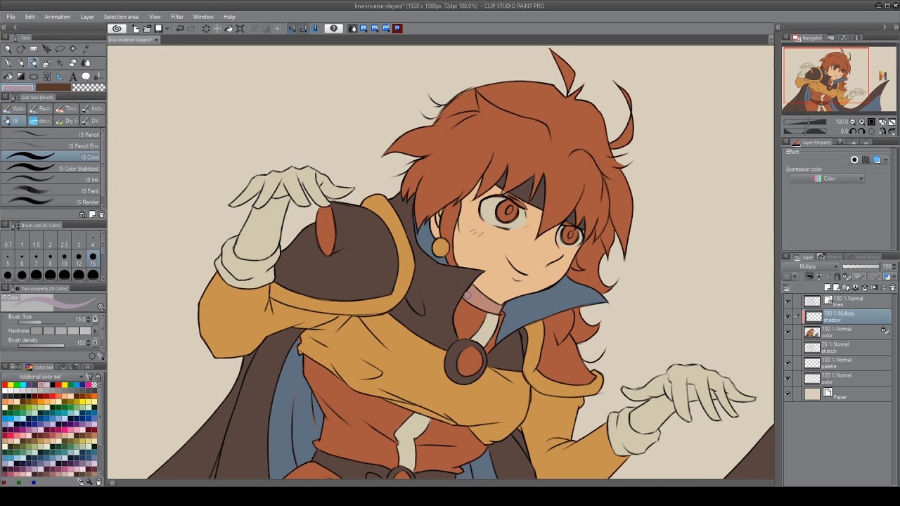 Lina Inverse Slayers Anime Fanart Timelapse Clip Studio Paint Youtube