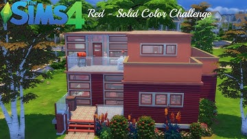 Sims 4 Speed Build - RED Solid Color Challenge #2