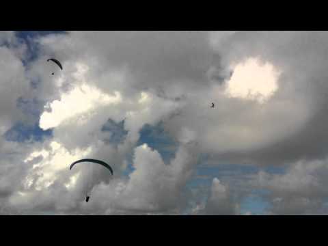 Ollie's first flight on his Ghostbuster . Woolacombe 14/8/2011