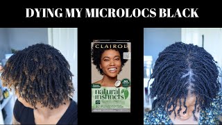 DYING MY MICROLOCS BLACK | DIY MICROLOCS | NO GRID MICROLOCS