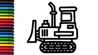 How to Draw a Bulldozer for Kids | Easy Step-by-Step Drawing Tutorial