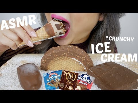 ASMR *BEST ICE CREAM *Crunchy *Soft *Crackling Eating Sounds | N.E Let's Eat