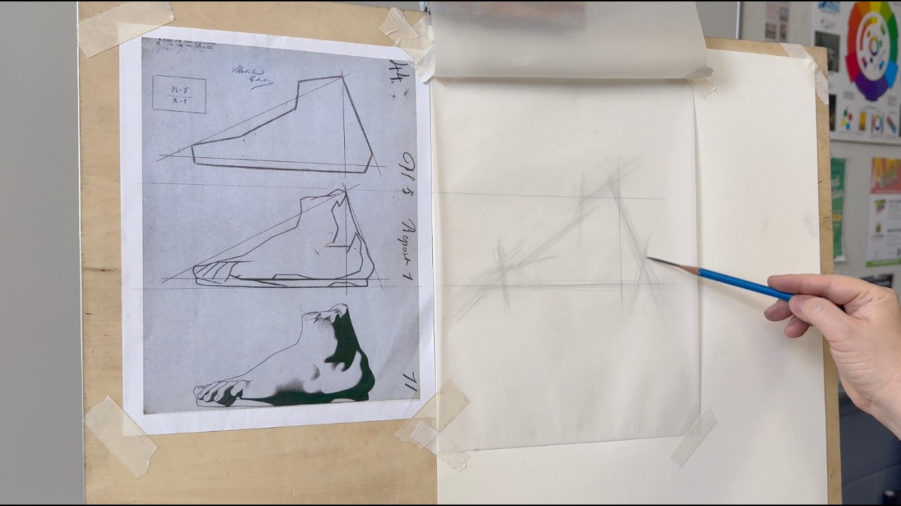 Bargue Block-In Drawing: Class Demo - YouTube