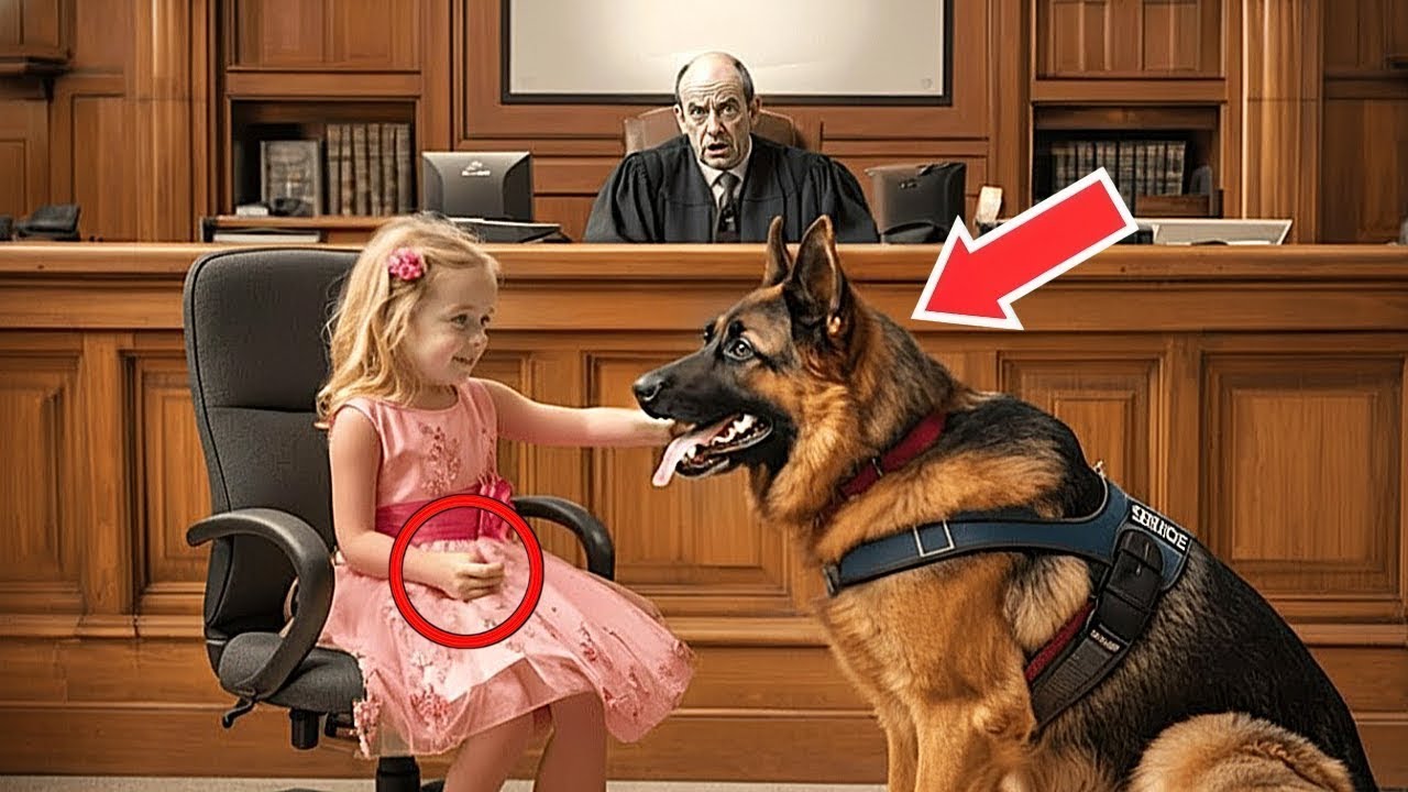 Holčička dá tajné znamení policejnímu psovi — soudce okamžitě zastaví jednání