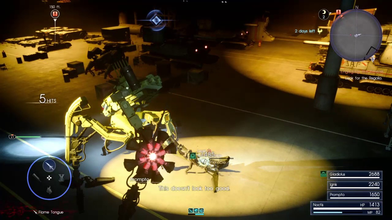 Final Fantasy XV Attacking base and getting the car back