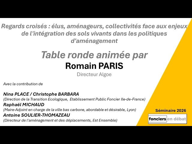 Regards croisés face aux enjeux de l'intégration des sols vivants dans les politiques d'aménagement