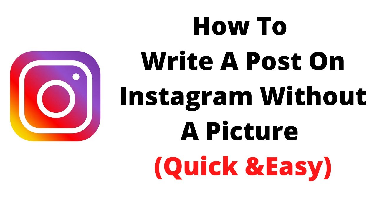 New Update how to write a post on instagram without a picture