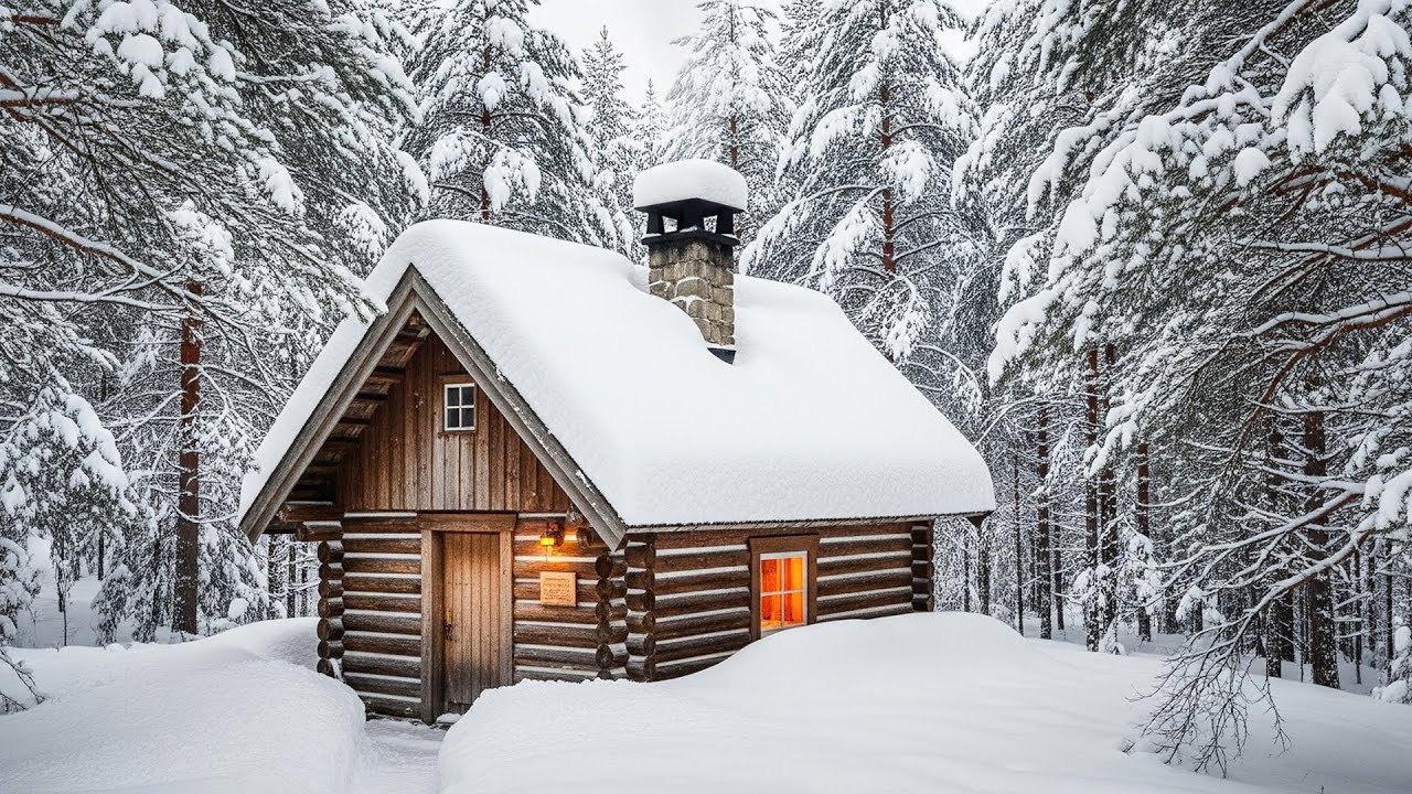 ❄️ Winter Has Arrived — My Hidden Log Cabin Buried in Snow