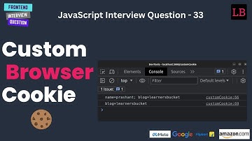 Custom browser cookie | JavaScript Interview Question - 33