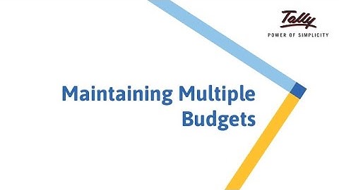 Maintaining Multiple Budgets | TallyPrime Walkthrough