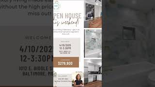 Open House Baltimore 1012 E Biddle St., Baltimore $279,900 Completely Renovated 4Bed 4 Bath