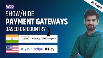 Show or Hide Payment Gateways by Country in Woocommerce | Without Plugin | #woocommerce
