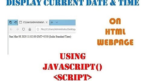 Add static date and time on web page using javascript in html