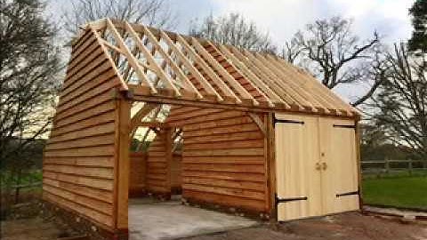 2-bay oak frame garage timelapse