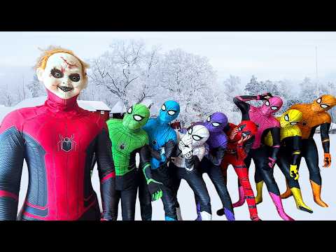 8 Spider-Man Bros vs BIG MAN with MAGIC MASK || What Happened to Superheroes Team?? (Funny, Action)