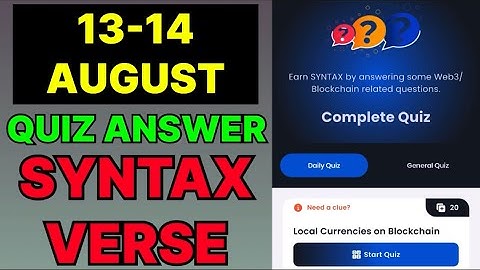 Syntax Verse quiz answers today | 13 August Syntax Verse quiz answer | Syntax Verse quiz today |