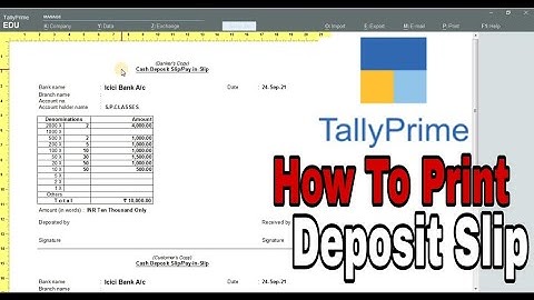 How to Fill & Print Cash Deposit Slip In Tally Prime | बैंक Cash Deposit Slip सही तरीके से भरें