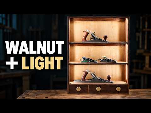 Building a Walnut Bookcase with LED Lighting