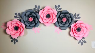 Room Decor Ideas Nursery Paper Flowers || DIY Paper Flower Wall Decoration Ideas