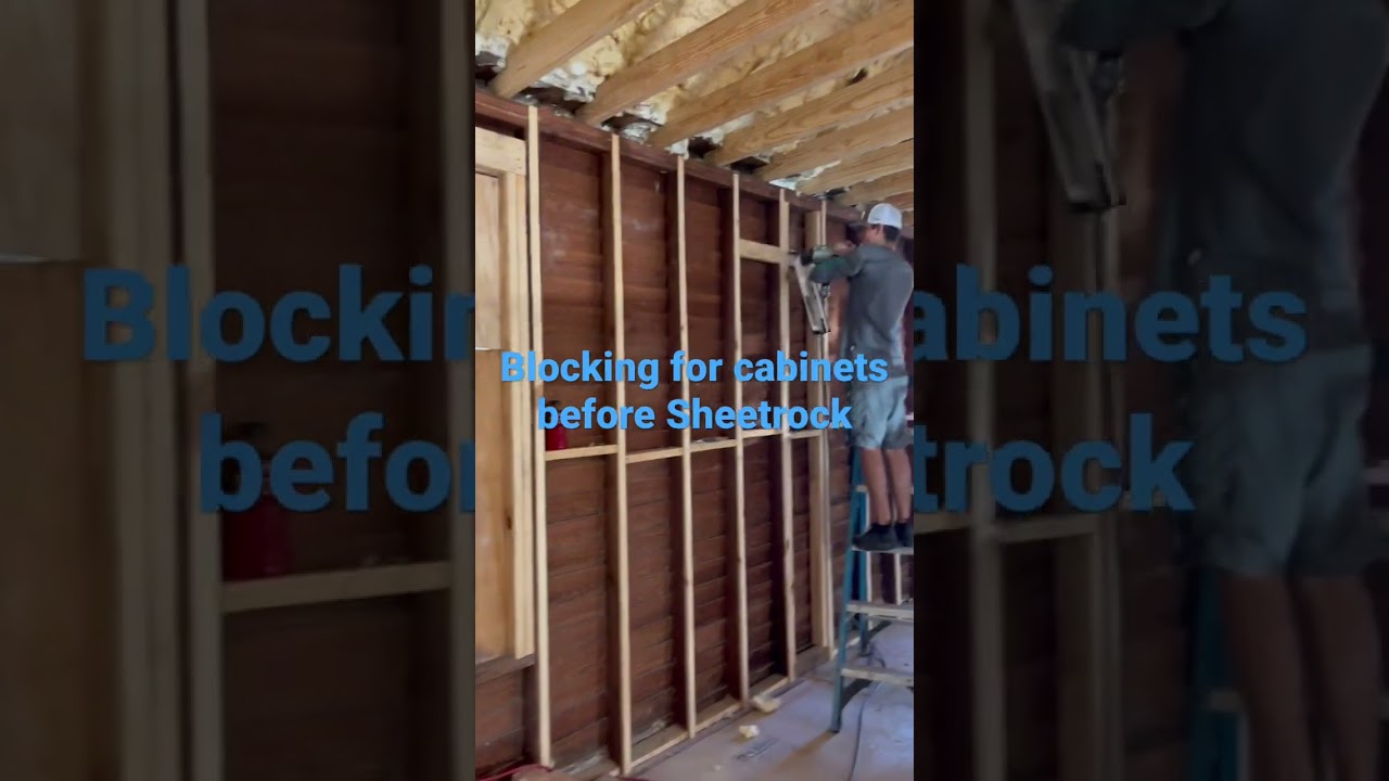 Blocking for cabinets before sheet rock￼