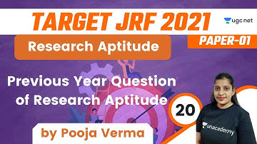 9:00 AM - Target JRF 2021 | Research Aptitude by Pooja Verma | Previous Year Question of Research