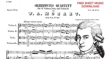 Mozart String Quartet No. 17 in B-Flat Major, K. 458 "The Hunt" FREE DOWNLOAD