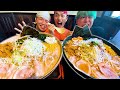 【大食い】総量6kgの超巨大ジャンボラーメンを早食い対決！！