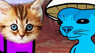 Smurf Cat Sad Planet - Mini CREWMATES in Space. Pushcats animation