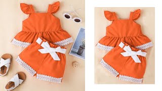 DIY baby summer dress cutting &amp; stitching/How to make 3 to 5 year baby girl summer dress at home