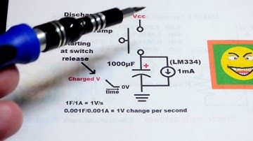 Discharging capacitor voltage ramp circuit using LM334 three terminal adjustable current source