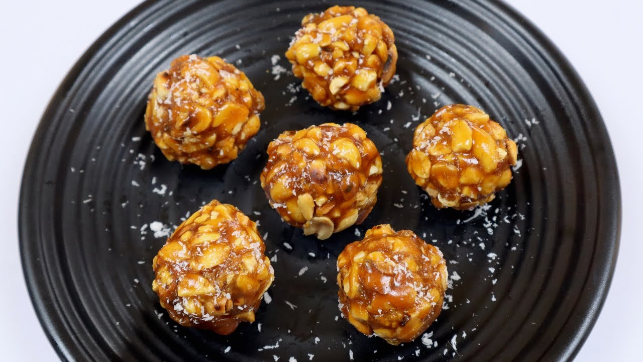 Peanut Jaggery Laddu Recipe -  मूंगफली  गुड़ लड्डू | Tasted Recipes