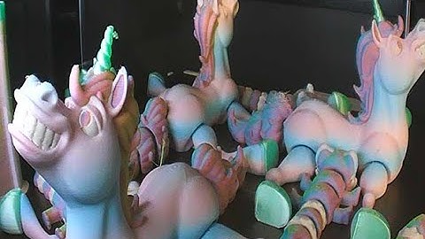 3D Print Timelapse - Bambu Lab P1S - Flexi Factory Unicorns and Red Pandas 17 seconds