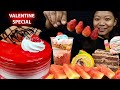 Valentine special cakes and sweets mukbang  eating fruits  nepali mukbang  eating asmr