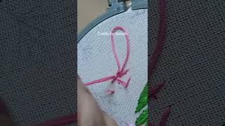 How to finish embroidery - End knot for hand embroidery - Tie a knot at the end | Back Knot