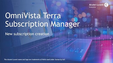 OmniVista Terra Subscription Manager - New subscription creation