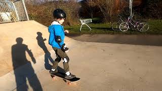 Day 2 dad v Noah learning drop in. Noah smashed the 3 foot.