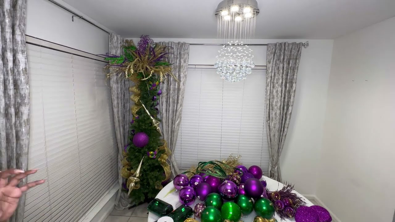 Mardi Gras tree I decorated today for - Designs by Dunbar