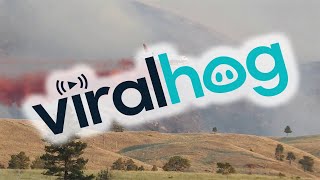 Spotter Plane Leads Firefighting Jet into Drop Zone || ViralHog