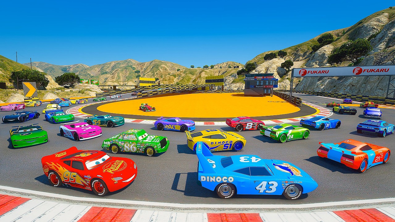 Race Pixar Cars McQueen VS Jackson Storm Cruz The King Francesco