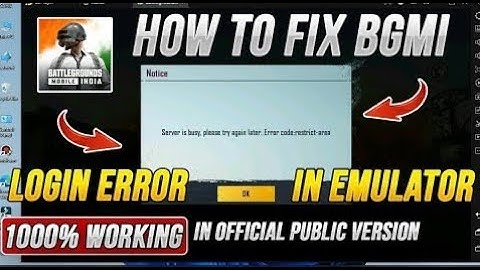 How to fix server is busy please try again later || error code restricted area || bgmi || FIXED